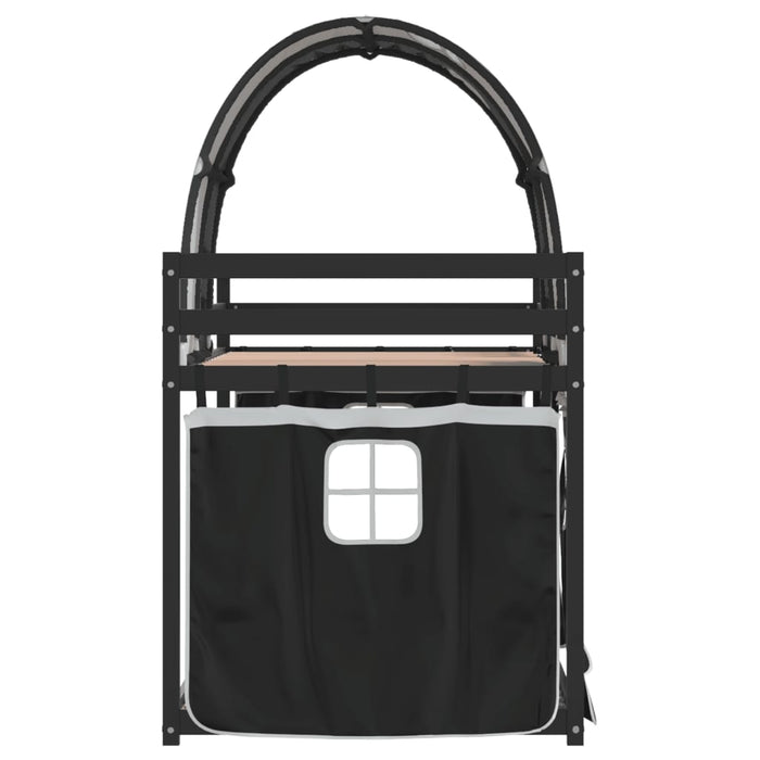 Letto a Castello senza Materasso Bianco e Nero 90x200cm in Pino 3284024