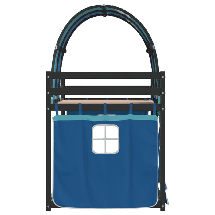 Letto a Castello senza Materasso Blu 90x200cm Massello Pino 3284025