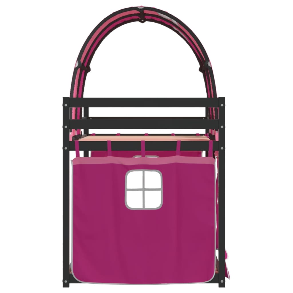 Letto a Castello senza Materasso Rosa 90x200 cm Legno di Pino 3284026