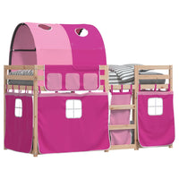 Letto a Castello senza Materasso Rosa 90x190 cm Legno di Pino 3284029
