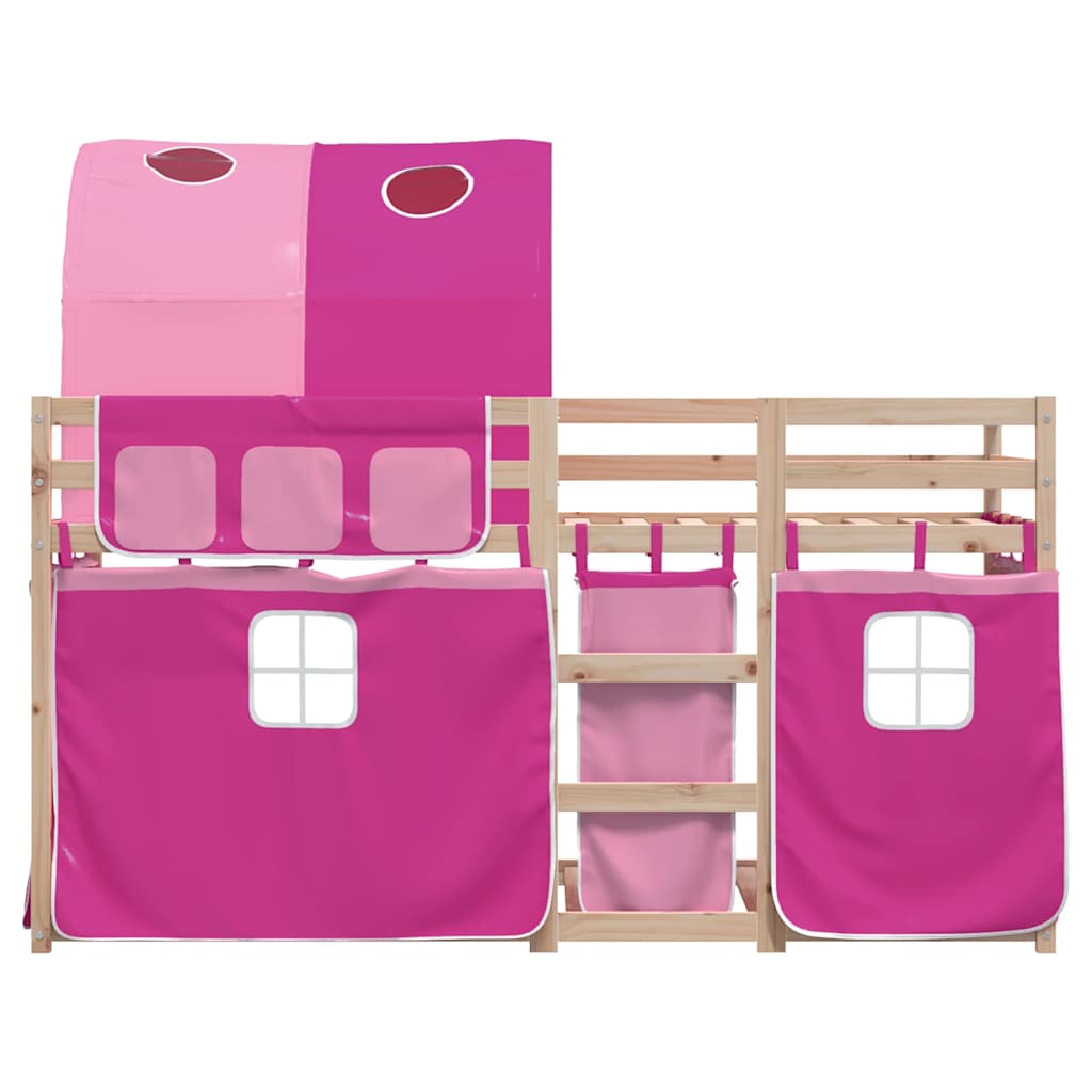 Letto a Castello senza Materasso-Struttura Letto a Castello Rosa 90x190 cm Legno di Pino 174518
