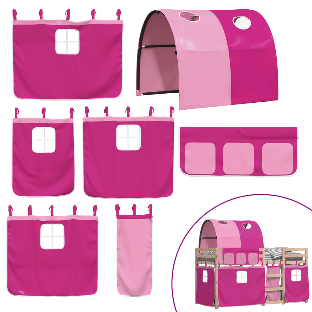 Letto a Castello senza Materasso Rosa 90x190 cm Legno di Pino 3284029