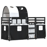 Letto a Castello senza Materasso Bianco e Nero 90x190cm in Pino 3284033