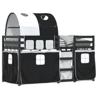 Letto a Castello senza Materasso Bianco e Nero 90x190cm in Pino 3284033