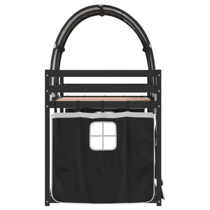 Letto a Castello senza Materasso Bianco e Nero 90x190cm in Pino 3284033