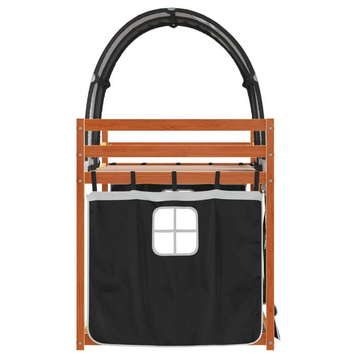 Letto a Castello senza Materasso Bianco e Nero 90x200cm in Pino 3284036