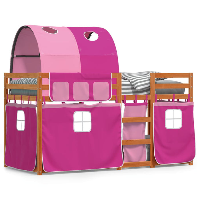 Letto a Castello senza Materasso-Struttura Letto a Castello Rosa 90x200 cm Legno di Pino 330253