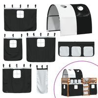 Letto a Castello senza Materasso Bianco e Nero 90x190cm in Pino 3284039