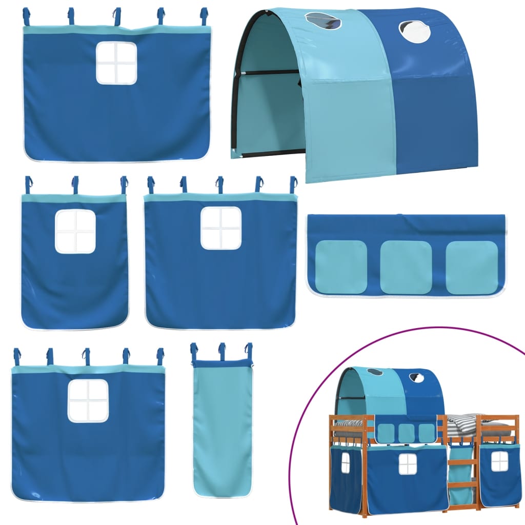 vidaXL Letto a Castello senza Materasso Blu 90x190cm Massello Pino