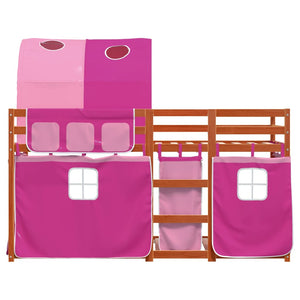 Letto a Castello senza Materasso Rosa 90x190 cm Legno di Pino 3284041