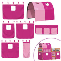 Letto a Castello senza Materasso Rosa 90x190 cm Legno di Pino 3284041