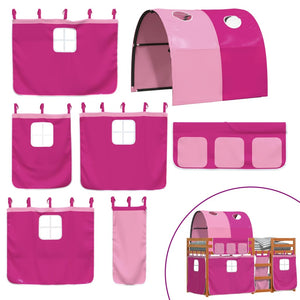 Letto a Castello senza Materasso Rosa 90x190 cm Legno di Pino 3284041