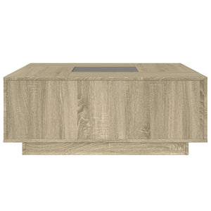 Tavolino da Salotto con LED Infinity Rovere Sonoma 100x100x40cm 3284044