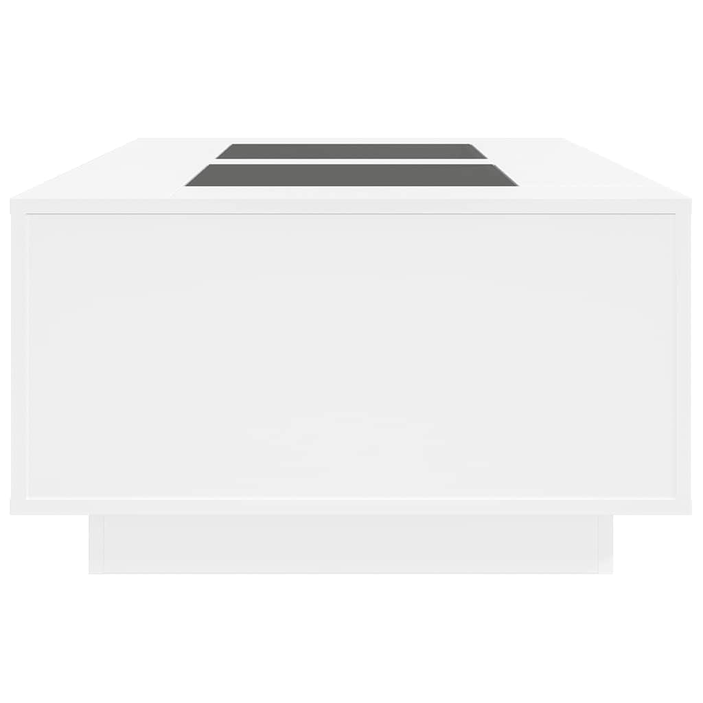 vidaXL Tavolino da Salotto con LED Infinity Bianco 116x69x40 cm