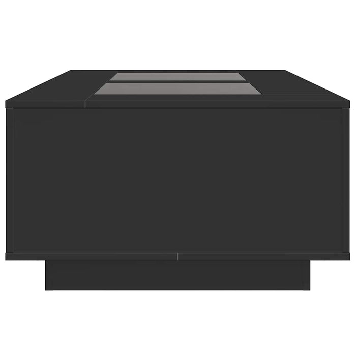 vidaXL Tavolino da Salotto con LED Infinity Nero 116x69x40 cm