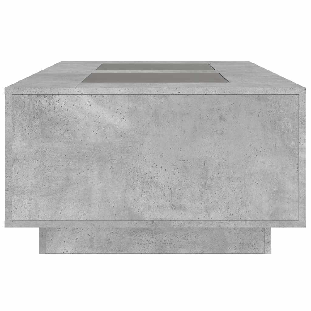 Tavolino Salotto con LED Infinity Grigio Cemento 116x69x40 cm 3284059