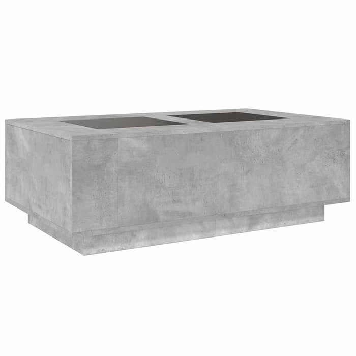 Tavolino Salotto con LED Infinity Grigio Cemento 116x69x40 cm 3284059