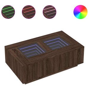 vidaXL Tavolino Salotto con LED Infinity Rovere Marrone 116x69x40 cm