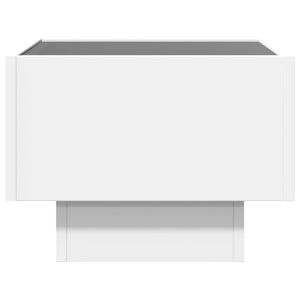 Comodino con LED Infinity-Tavolino da notte Bianco 40x40x30 cm