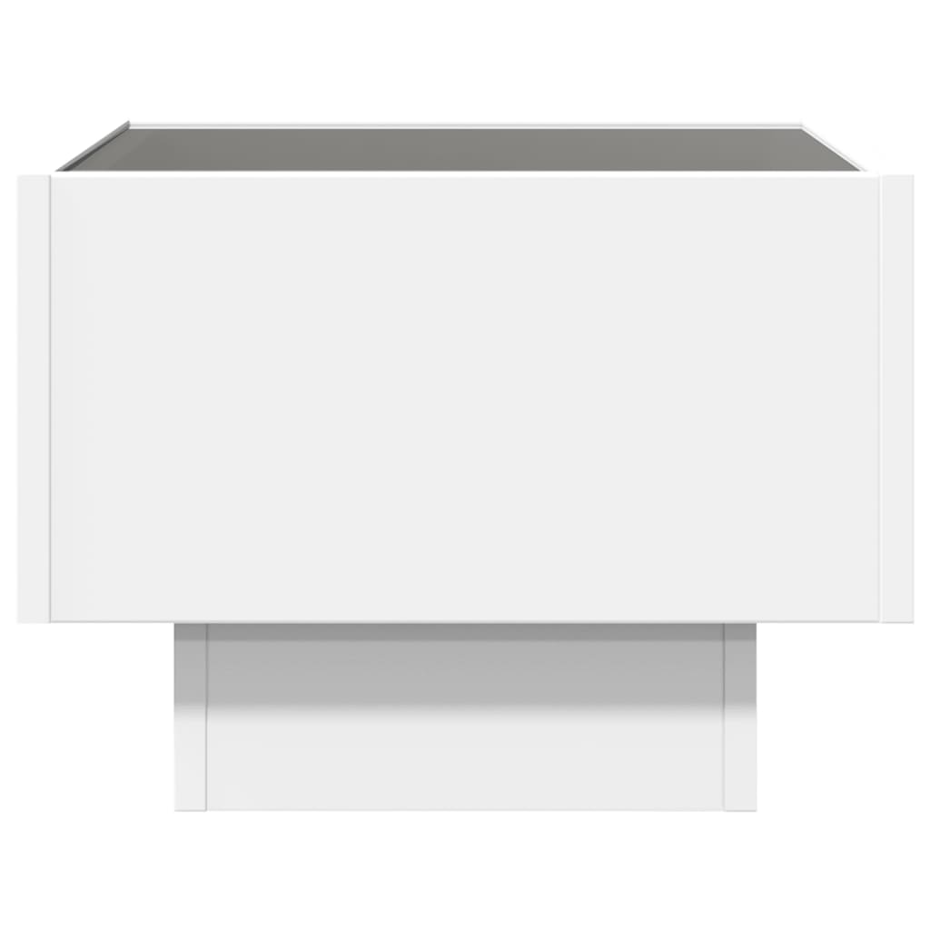 vidaXL Comodino con LED Infinity Bianco 40x40x30 cm