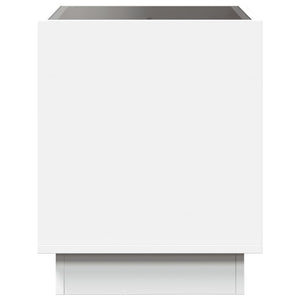 Comodino con LED Infinity-Tavolino da notte Bianco 50x50x50 cm