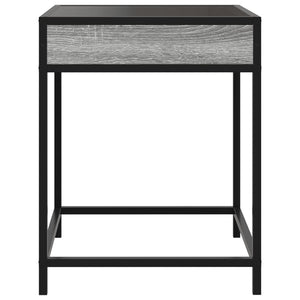 Comodino con LED Infinity-Tavolino da notte Grigio Sonoma 40x40x51 cm 275683