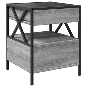 Comodino con LED Infinity Grigio Sonoma 40x40x51 cm 3284104