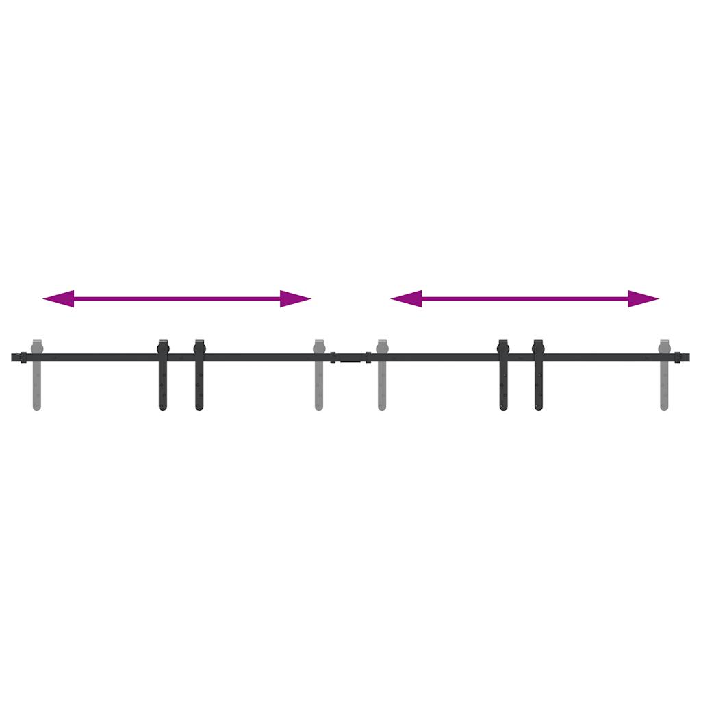 Kit Anta Scorrevole per Armadio 200 cm in Acciaio al Carbonio 4009667