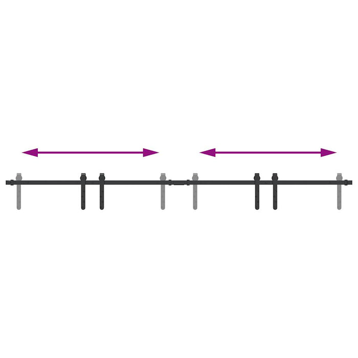 Kit Anta Scorrevole per Armadio 200 cm in Acciaio al Carbonio 4009667