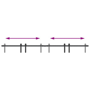 vidaXL Kit Anta Scorrevole per Armadio 200 cm in Acciaio al Carbonio