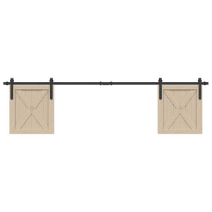 vidaXL Kit Anta Scorrevole per Armadio 200 cm in Acciaio al Carbonio