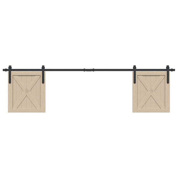 vidaXL Kit Anta Scorrevole per Armadio 200 cm in Acciaio al Carbonio