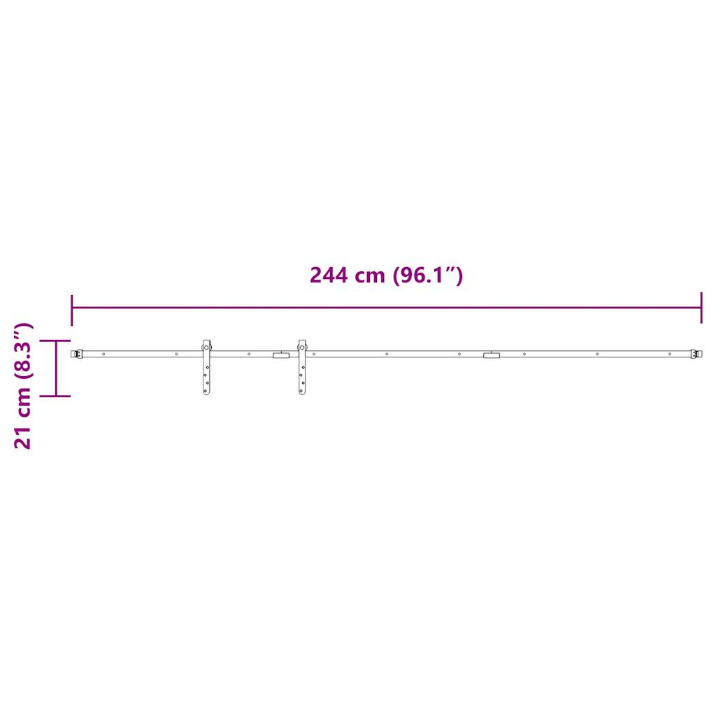 Kit Anta Scorrevole Armadio in Acciaio al Carbonio 244 cm 4009670