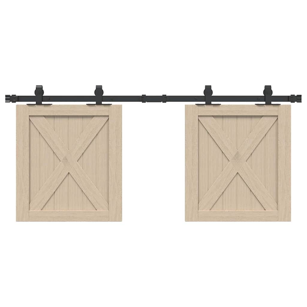 vidaXL Kit Anta Scorrevole per Armadio 122 cm in Acciaio al Carbonio