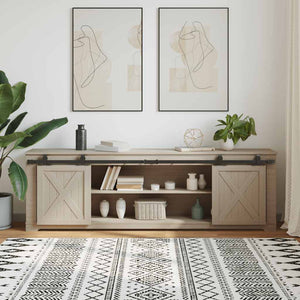 Kit Anta Scorrevole Armadio in Acciaio al Carbonio 200 cm 4009676