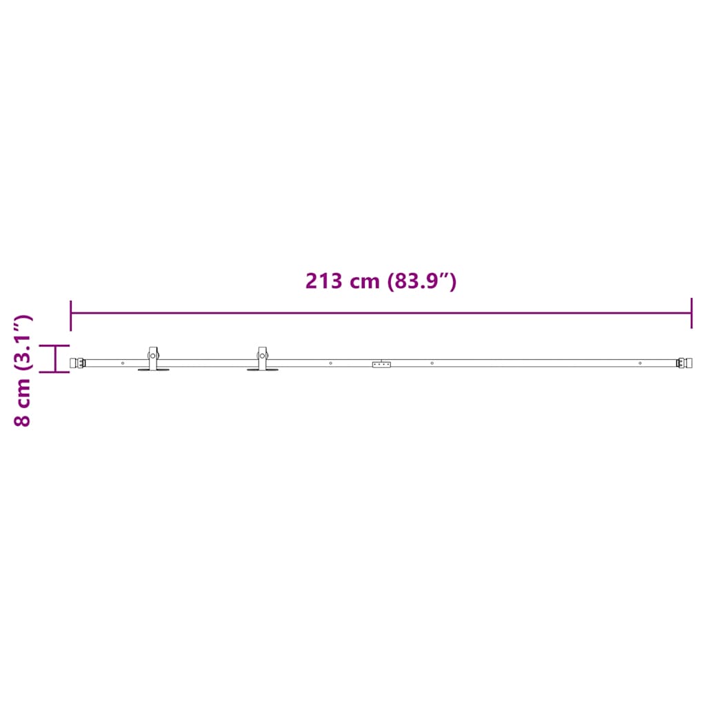 Kit Anta Scorrevole Armadio in Acciaio al Carbonio 113 cm 4009677