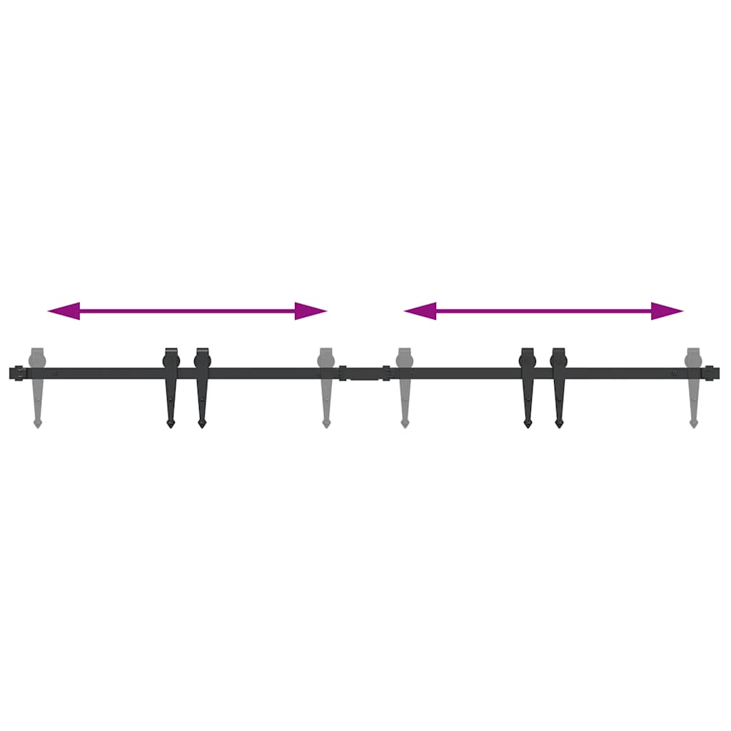 Kit Anta Scorrevole per Armadio 152 cm in Acciaio al Carbonio