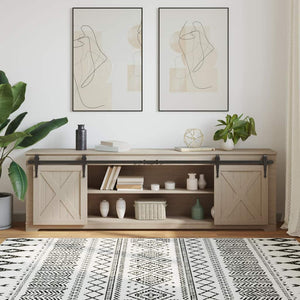 vidaXL Kit Anta Scorrevole per Armadio 200 cm in Acciaio al Carbonio