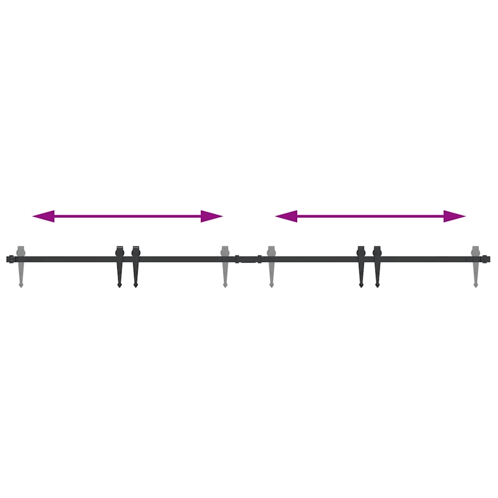 vidaXL Kit Anta Scorrevole per Armadio 200 cm in Acciaio al Carbonio