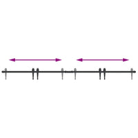 vidaXL Kit Anta Scorrevole per Armadio 200 cm in Acciaio al Carbonio
