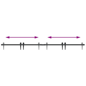 vidaXL Kit Anta Scorrevole per Armadio 200 cm in Acciaio al Carbonio