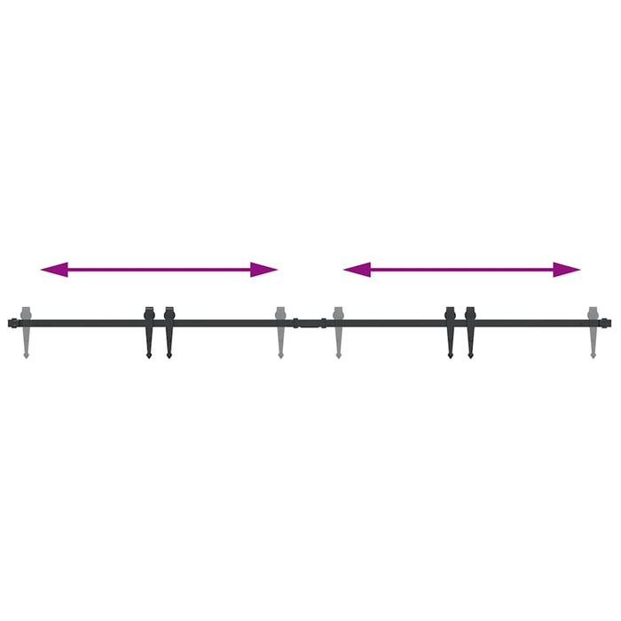 vidaXL Kit Anta Scorrevole per Armadio 200 cm in Acciaio al Carbonio