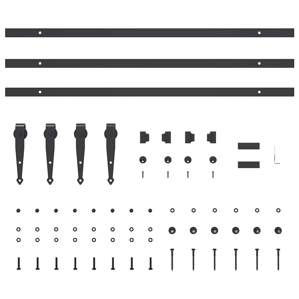 Kit Anta Scorrevole Armadio in Acciaio al Carbonio 244 cm 4009689