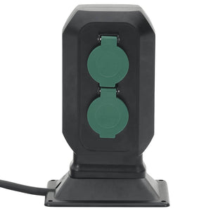 Presa da Esterno con Picchetto 2 Vie Nera e Verde 15,5x11x24cm 4010100