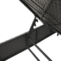vidaXL Set Lettini Prendisole con Cuscini 3pz Nero in Polyrattan