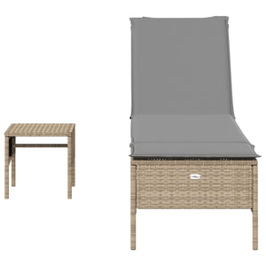 Set Lettini Prendisole con Cuscini 3pz Marrone in Polyrattan