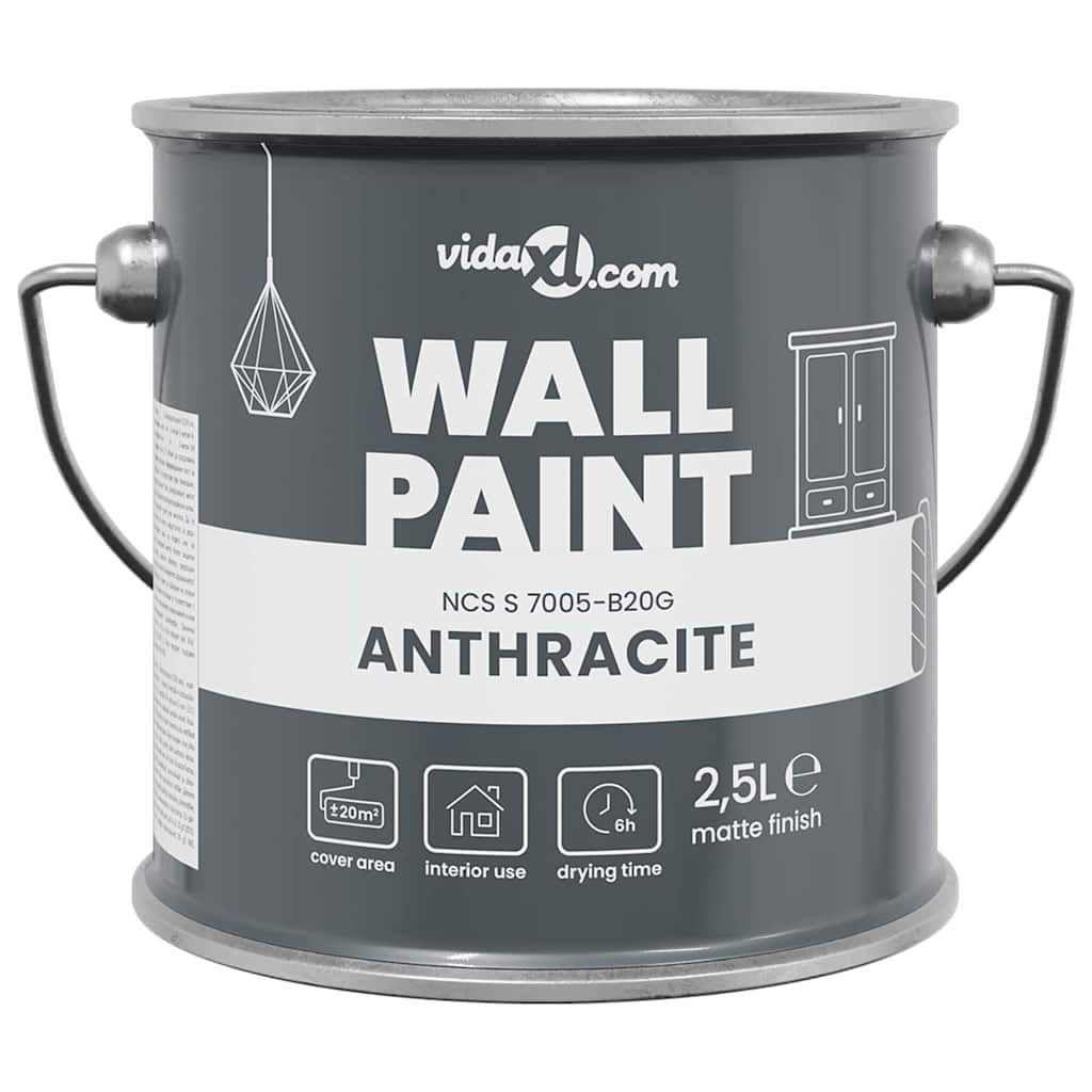 vidaXL Pittura murale Antracite 16.5 x 16.5 x 15.9 cm