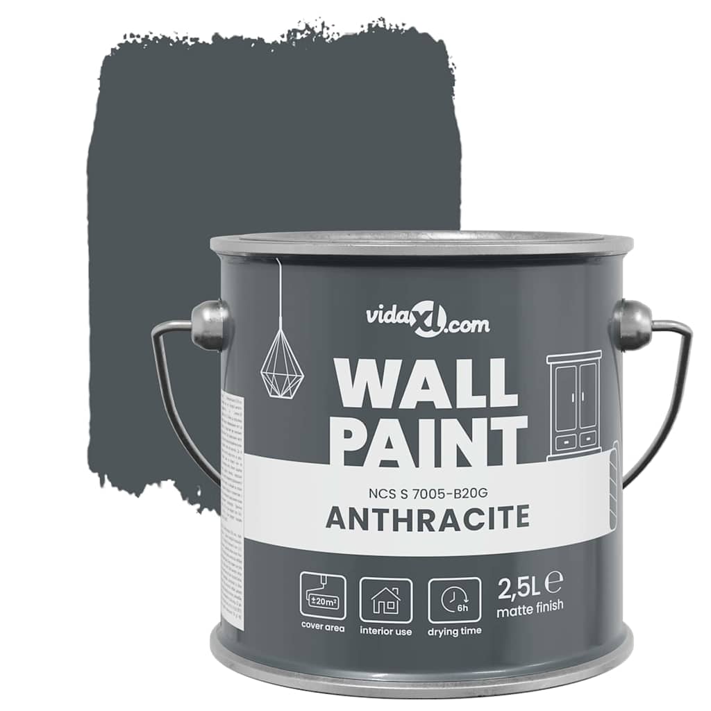 vidaXL Pittura murale Antracite 16.5 x 16.5 x 15.9 cm