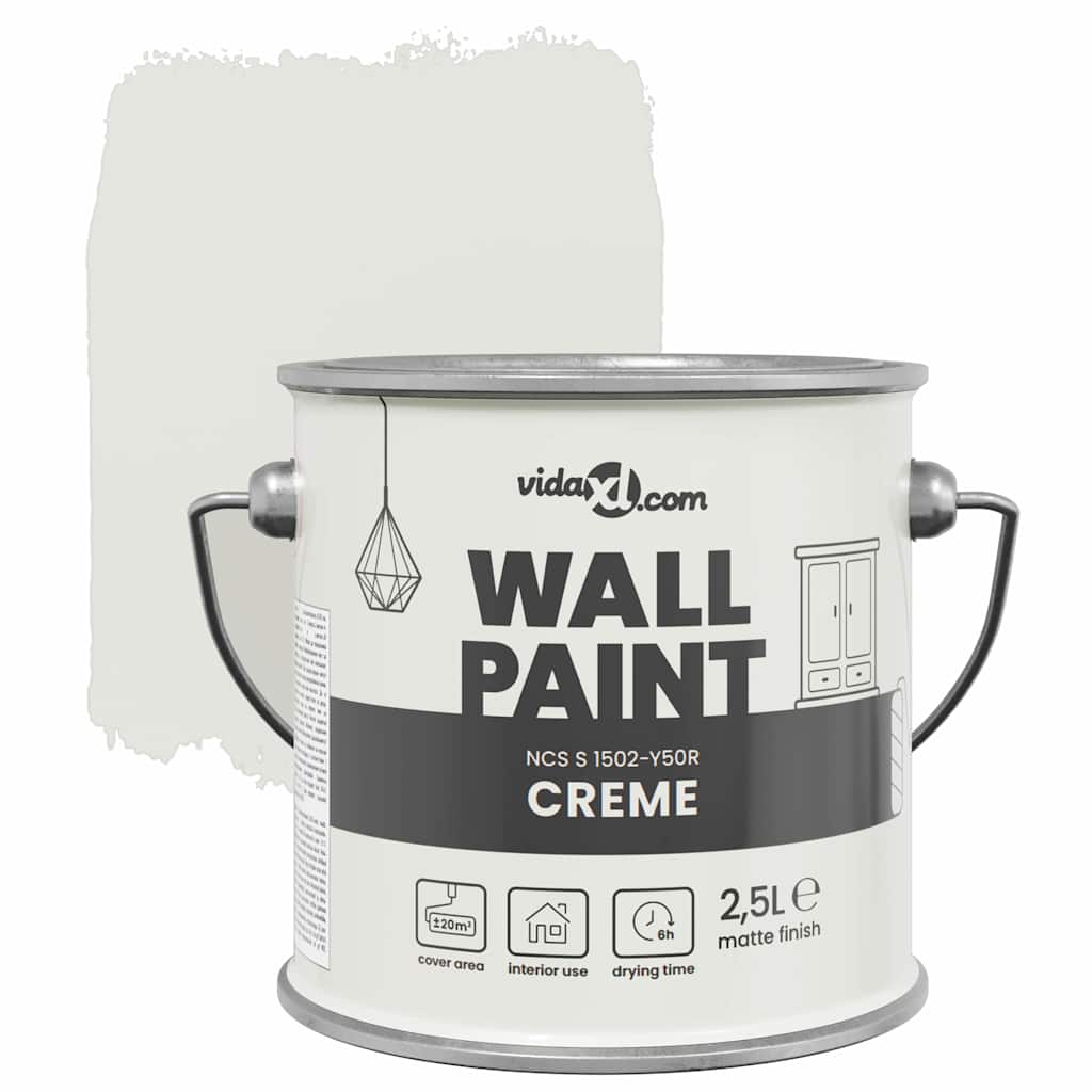 vidaXL Pittura murale Crema 16.5 x 16.5 x 15.9 cm