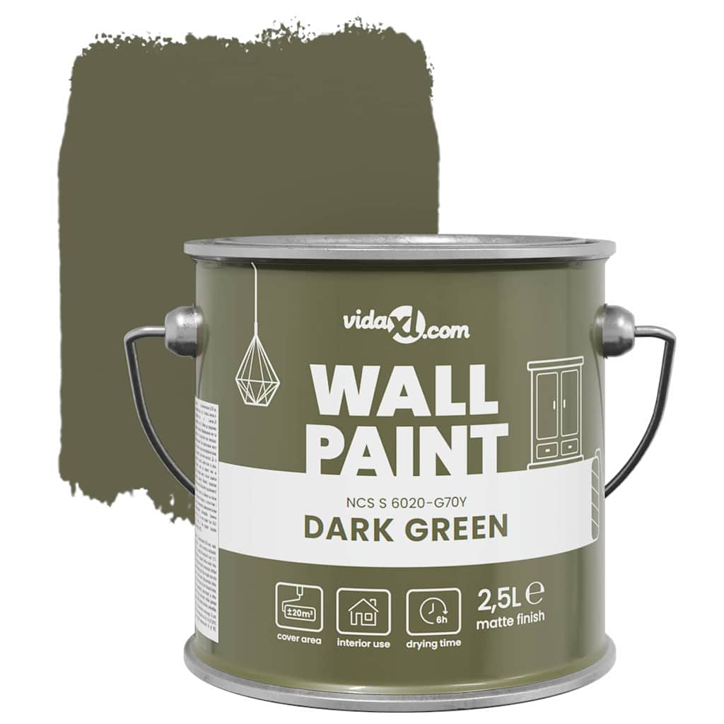 vidaXL Pittura murale Verde scuro 16.5 x 16.5 x 15.9 cm